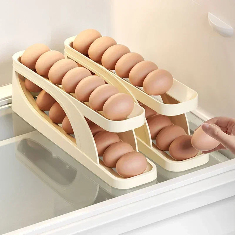 Automatic Scrolling Egg Rack Holder Storage Clickngo24