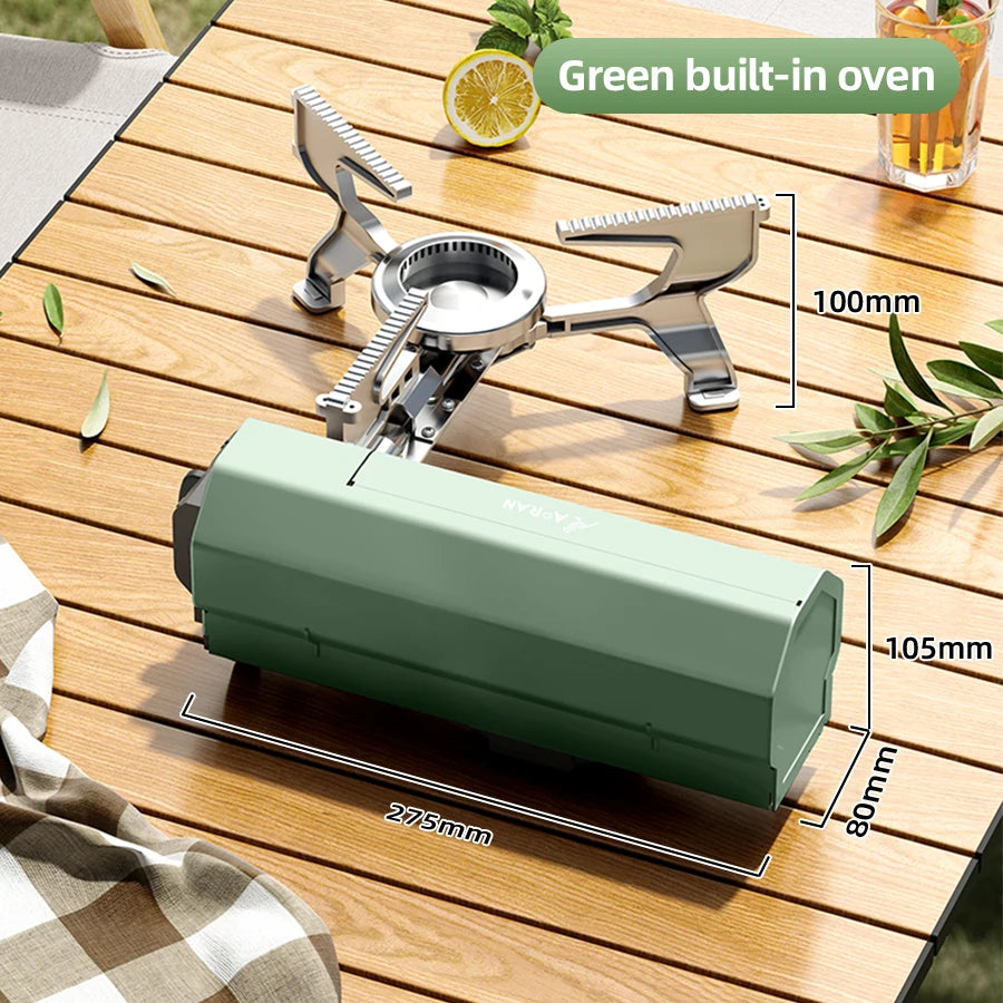 Portable Integrated Card Gas Stove for Outdoor Camping Hiking Barbecue Travel Cooking Oven Box Type Clickngo24