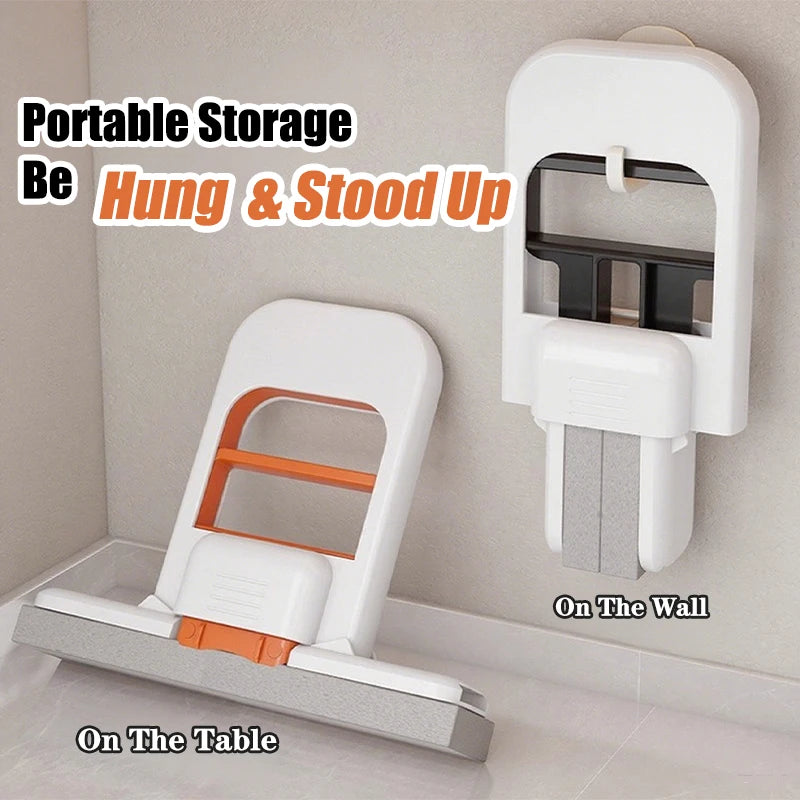 Mini Sponge Mop for Desktop Bathroom Kitchen - Hands-Free Folding Super Absorbent Small Mop with Cleaning Feature