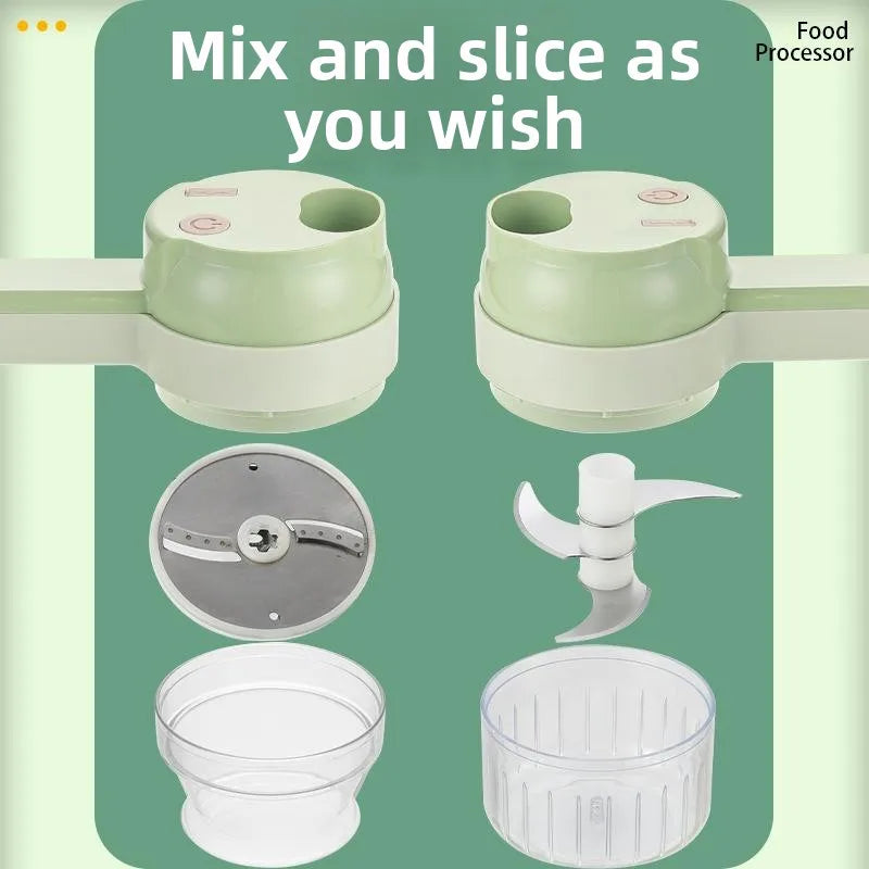 Handheld Multi-Function Kitchen Chopper Slicer Tool for Garlic - Wireless Vegetable Cutter Fruit & Vegetable Tools