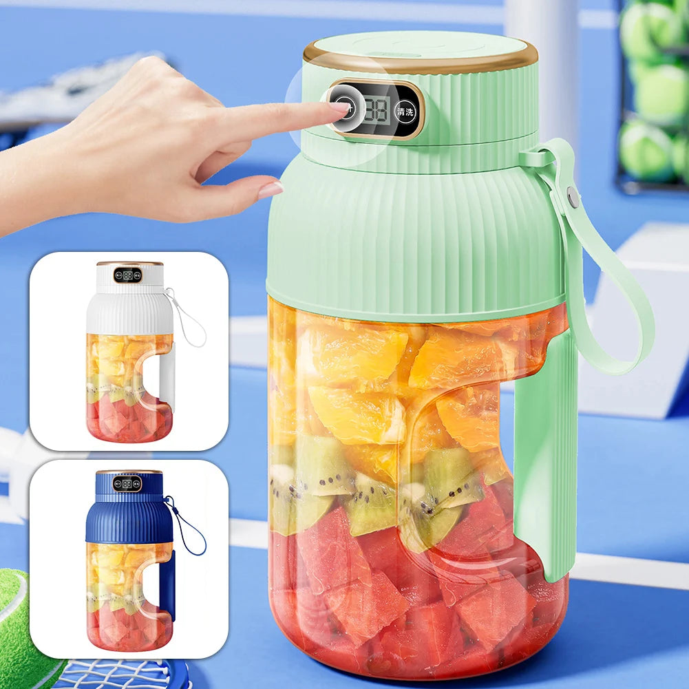 Portable Electric Fruit Juicer Cup Large Capacity 1200ml Quick Smoothie Maker for Office Sports Travel USB Rechargeable Mixer Clickngo24