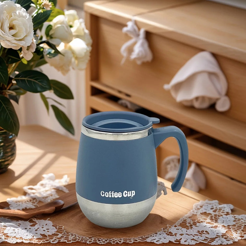 500ml Stainless Steel Vacuum Insulated Mug with Spill-Proof Lid And Handle Dual-Layer Thermal Coffee Cup for Hot & Cold Beverages Clickngo24