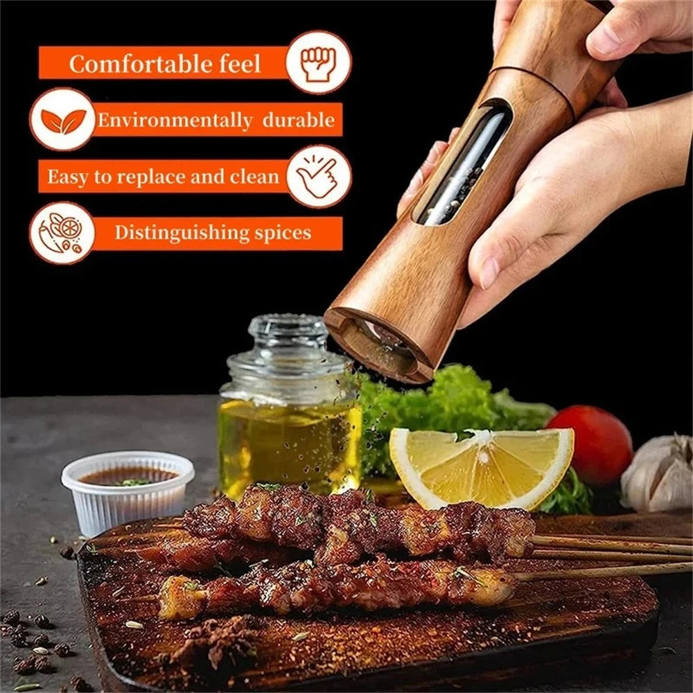 1/2PCS Wooden Pepper Grinder Salt Mill Adjustable Spice Grinding Kitchen Cooking Tool