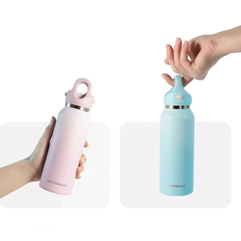 Revomax Stainless Steel Thermos Cup Leak-proof 200ml-450ml Portable Outdoor Sports Water Mug Thermal Bottle for Hot And Cold Beverages Clickngo24