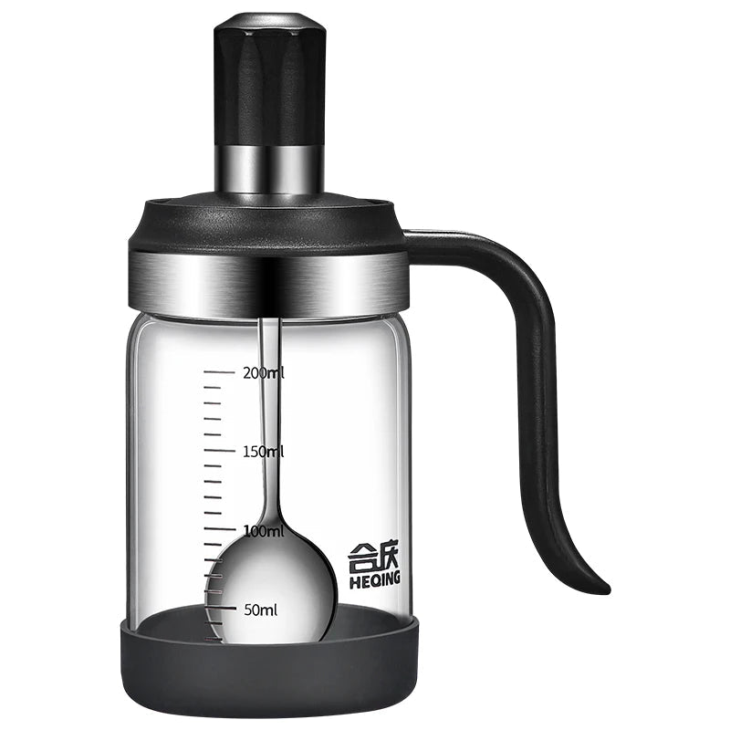 1pc Glass Transparent Spice Seasoning Bottle with Spoon Eco-Friendly Kitchen Supplies Sugar Salt And Pepper Container Clickngo24