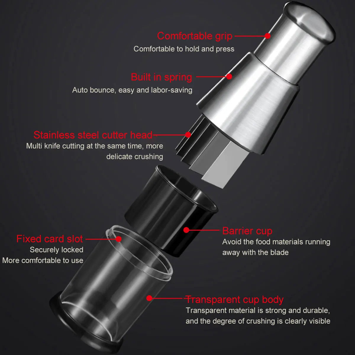 Manual Garlic Chopper Crusher Pressing Handheld Food Slicer for Vegetable Cooking Home Kitchen Accessory Clickngo24