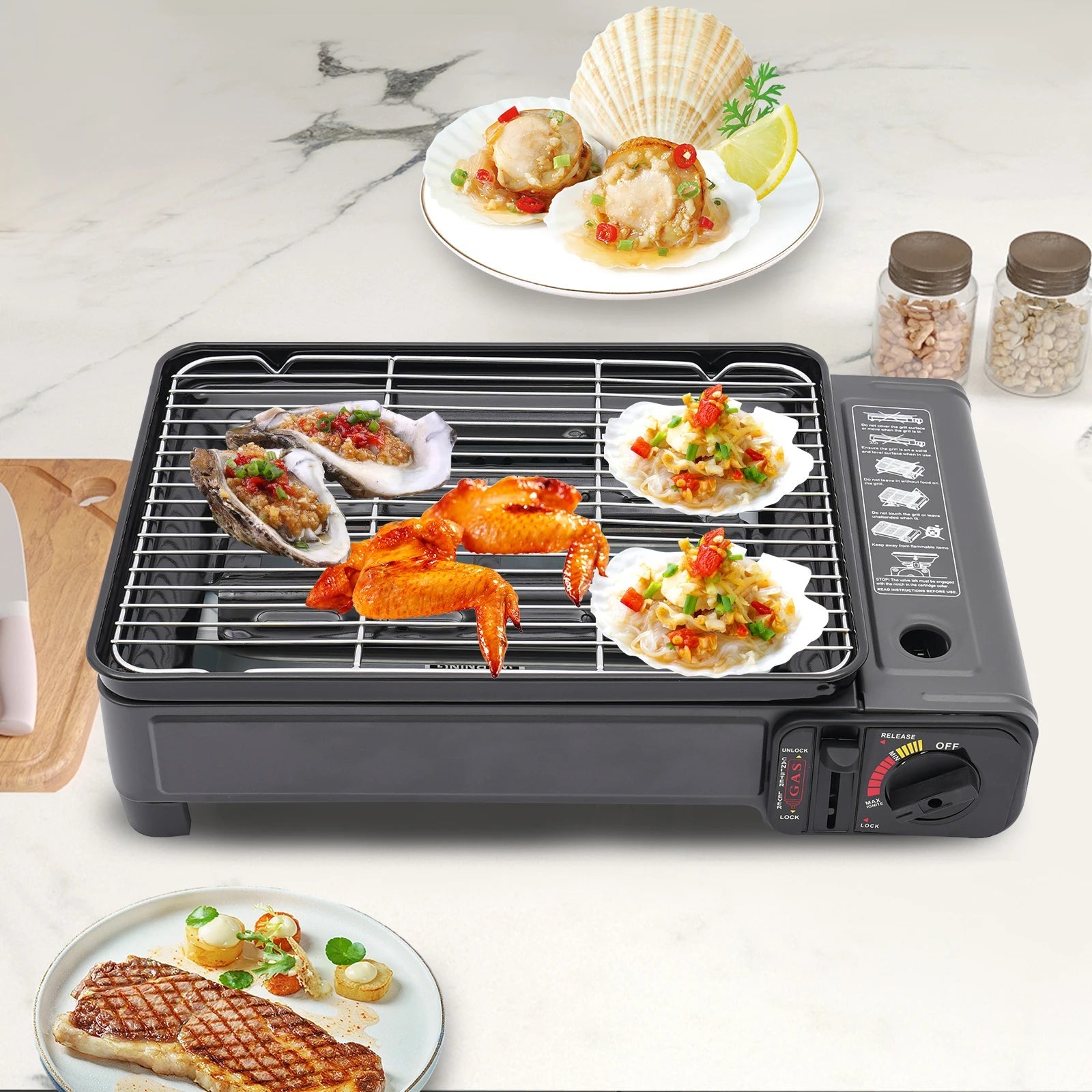 Portable BBQ Grill Short and Eye Catching Suitable for Camping Outdoor Cooking Needs Butane Gas Stove Clickngo24