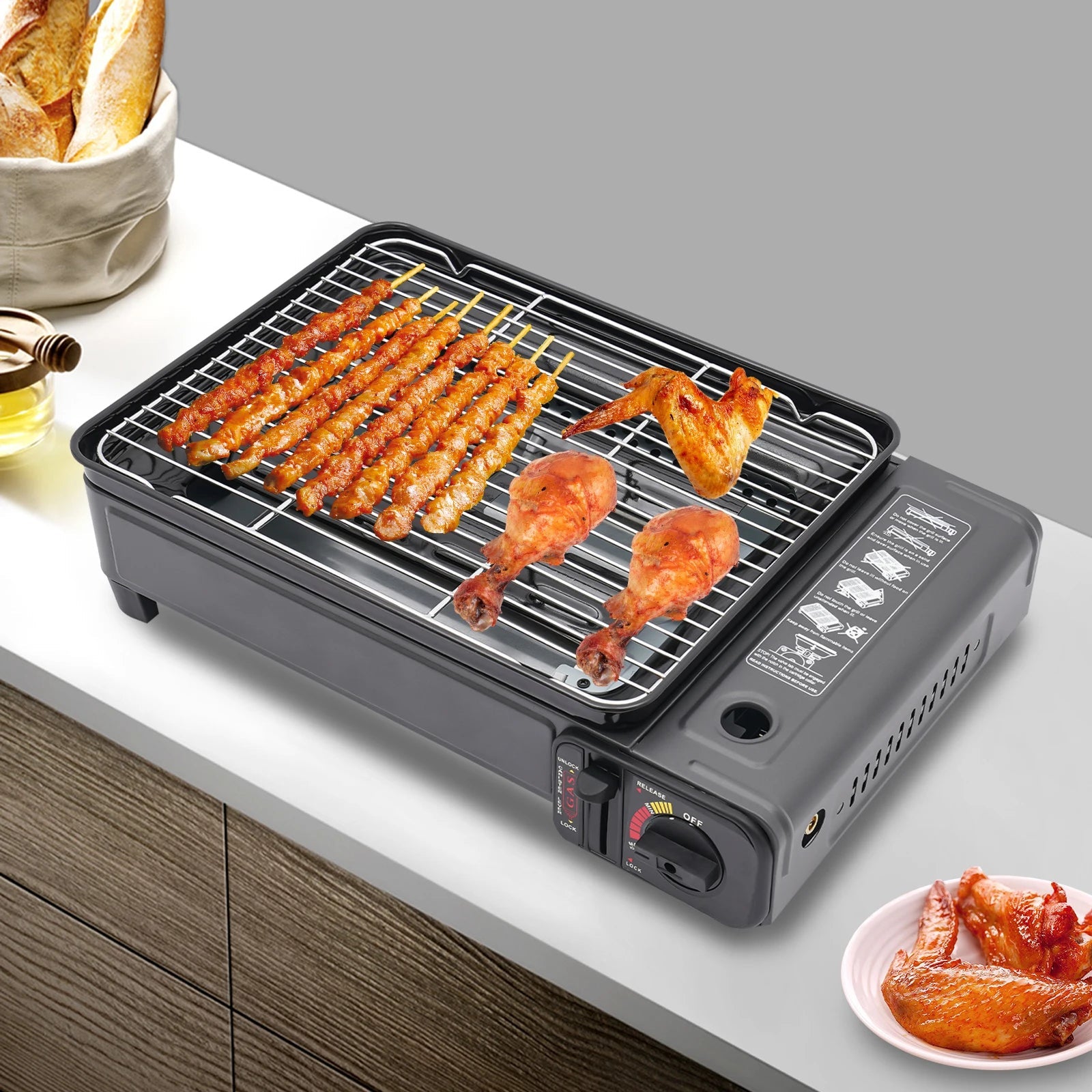 Portable BBQ Grill Short and Eye Catching Suitable for Camping Outdoor Cooking Needs Butane Gas Stove Clickngo24