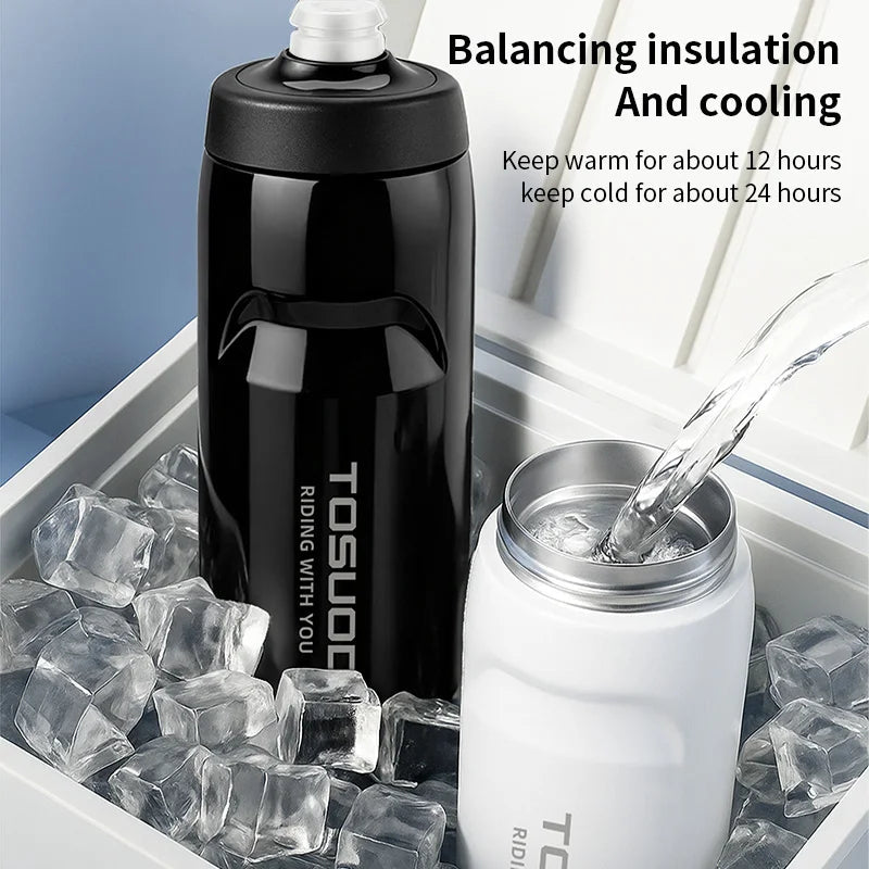 Stainless Steel Insulated Water Bottle 304 Steel Cycling Water Kettle Easy Carry Warm And Cold Retention Clickngo24