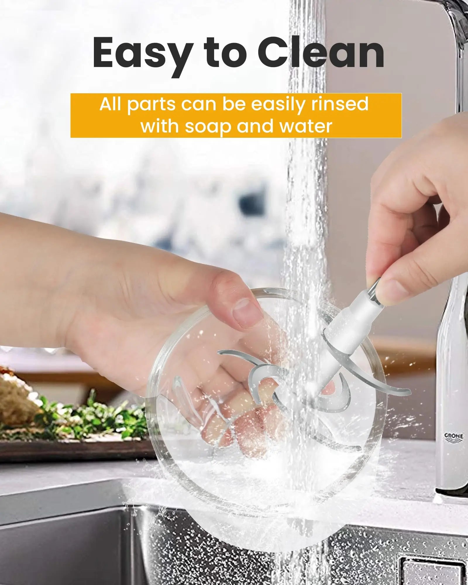 Electric Meat Grinder 350W Stainless Steel Blade Vegetable Garlic Crusher Kitchen Chopper Food Processor for Household Clickngo24