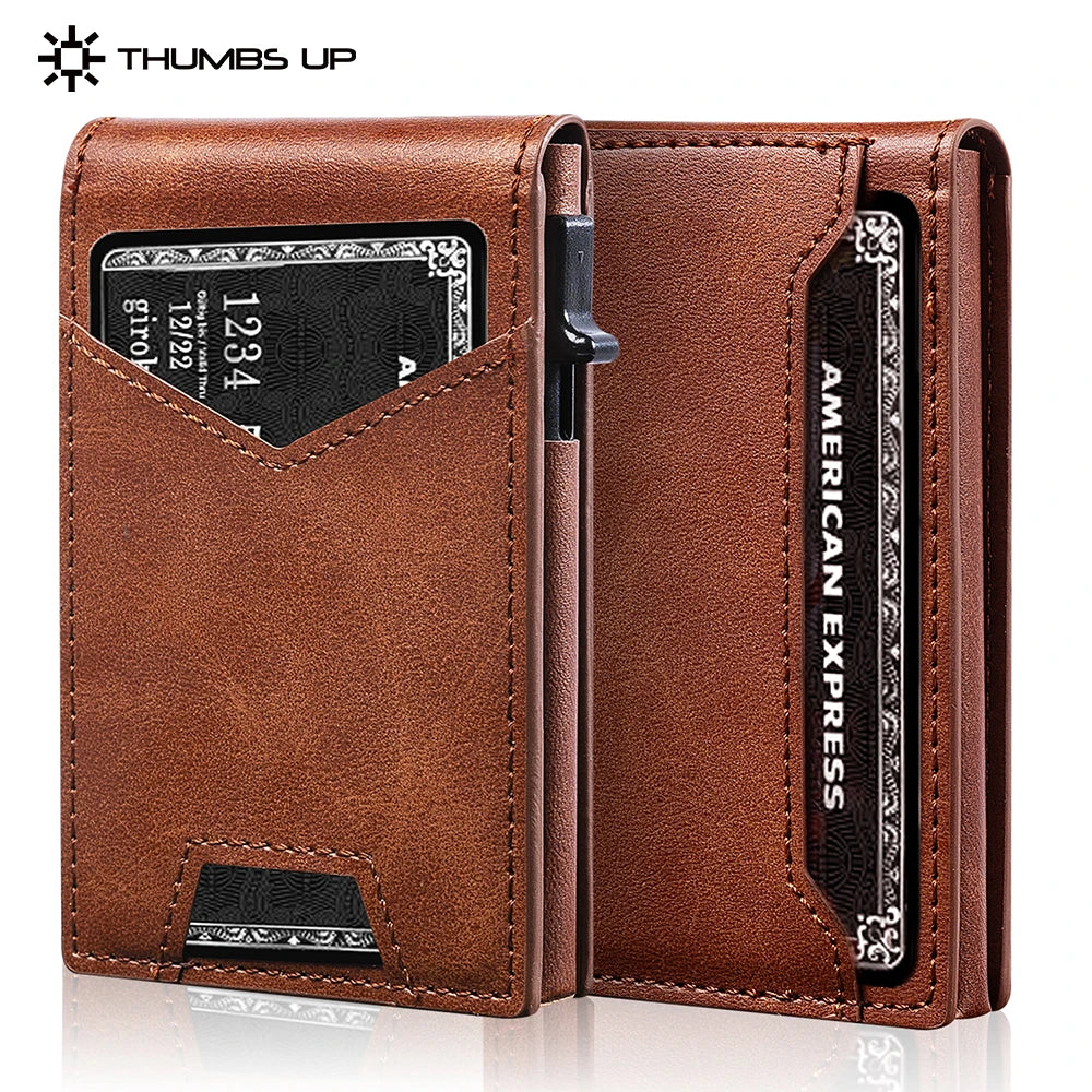 Minimalist Slim Cardholder for Men Premium Fabric Wallet with Card Ejector RFID Blocking Front Pocket Stylish Business Design Clickngo24