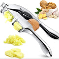 Stainless Steel Garlic Crusher 2-in-1 Minced Garlic & Slices Kitchen Tool Easy to Clean High Quality Extrusion Device for Cooking Clickngo24