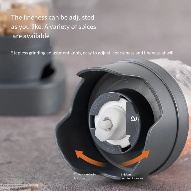 Rechargeable Electric Pepper Grinder And Salt Mill Set - Fast Grinding Coarse to Fine Adjustable Kitchen Gadget Essential Cooking Tools Clickngo24