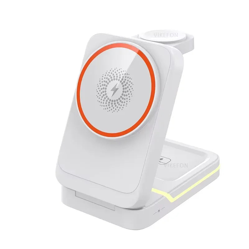 3 in 1 Magnetic Foldable Wireless Charger Stand for Magsafe iPhone 16/15/14/13/12 pro Apple Watch 2-9 SE Airpods pro - Travel Fast Charging Base Clickngo24