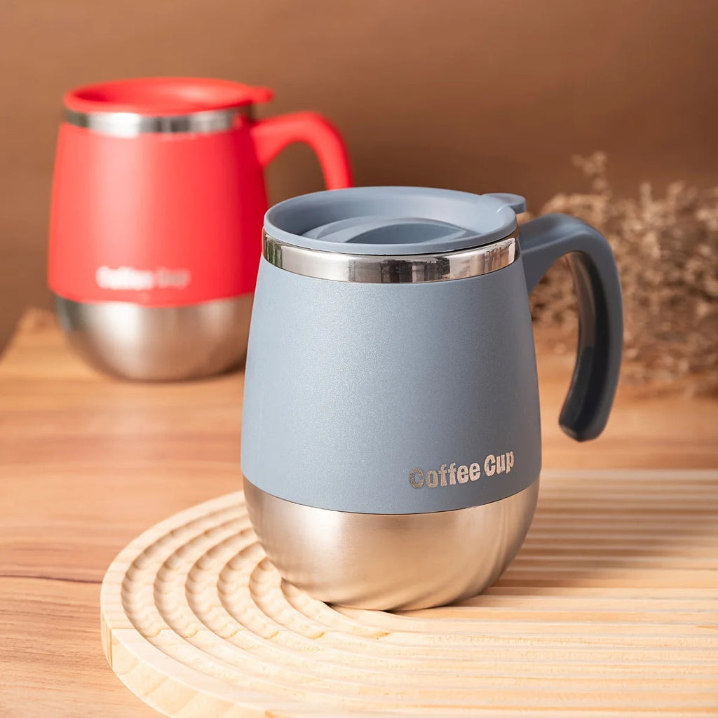 500ml Stainless Steel Vacuum Insulated Mug with Spill-Proof Lid And Handle Dual-Layer Thermal Coffee Cup for Hot & Cold Beverages Clickngo24