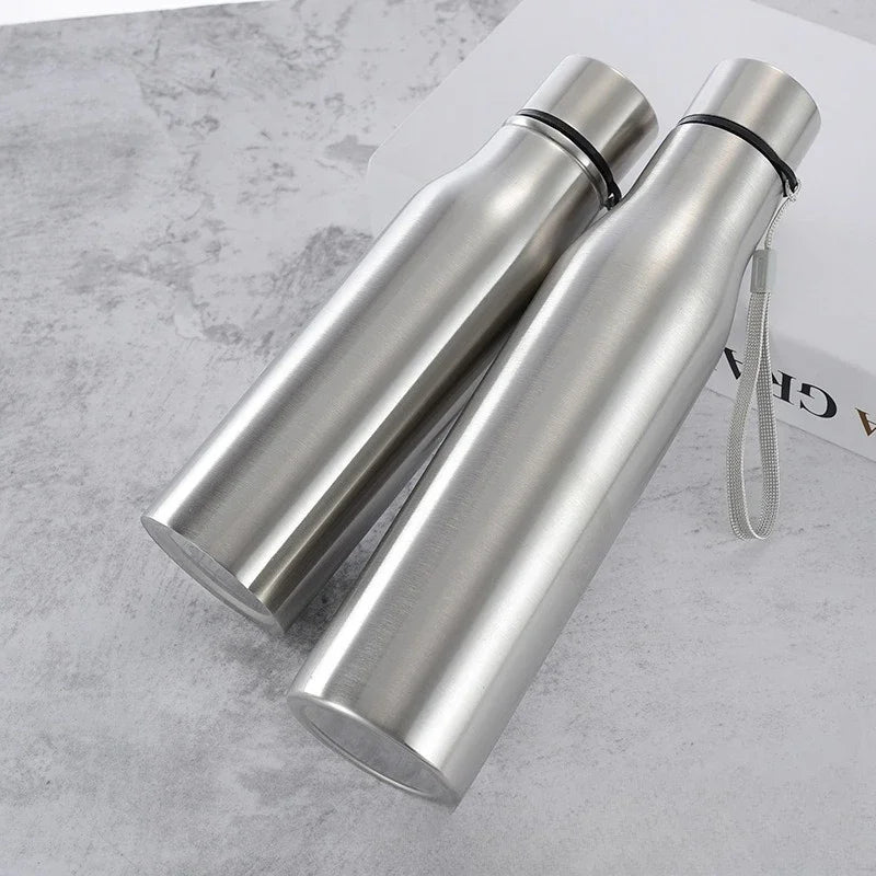 Stainless Steel Sport Water Bottle 1000ml Single-layer Rugged Water Cup Metal Flask Drinkware Camping Sports Gym Clickngo24