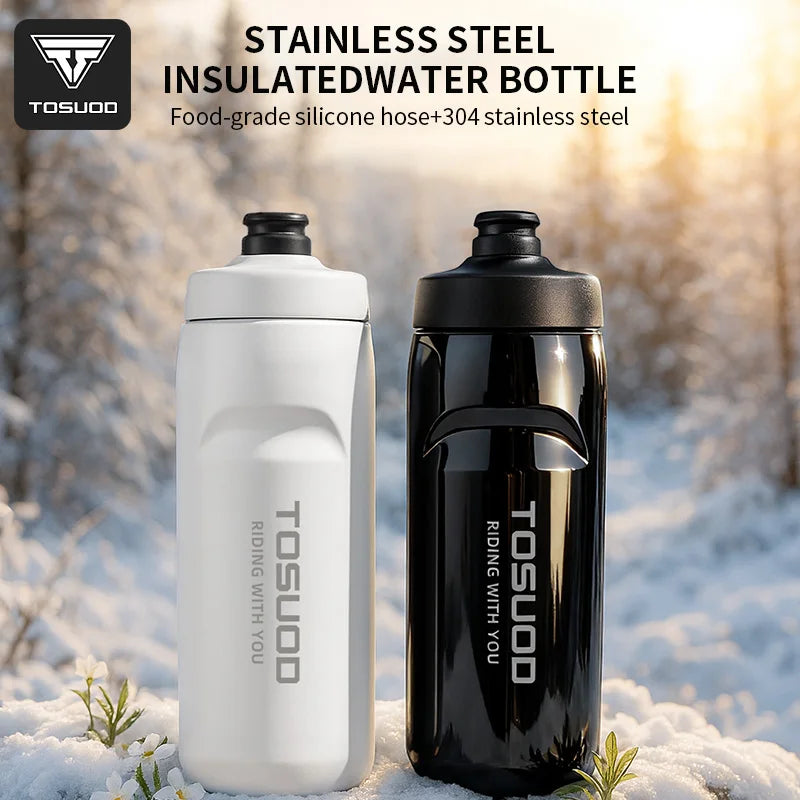 Stainless Steel Insulated Water Bottle 304 Steel Cycling Water Kettle Easy Carry Warm And Cold Retention Clickngo24