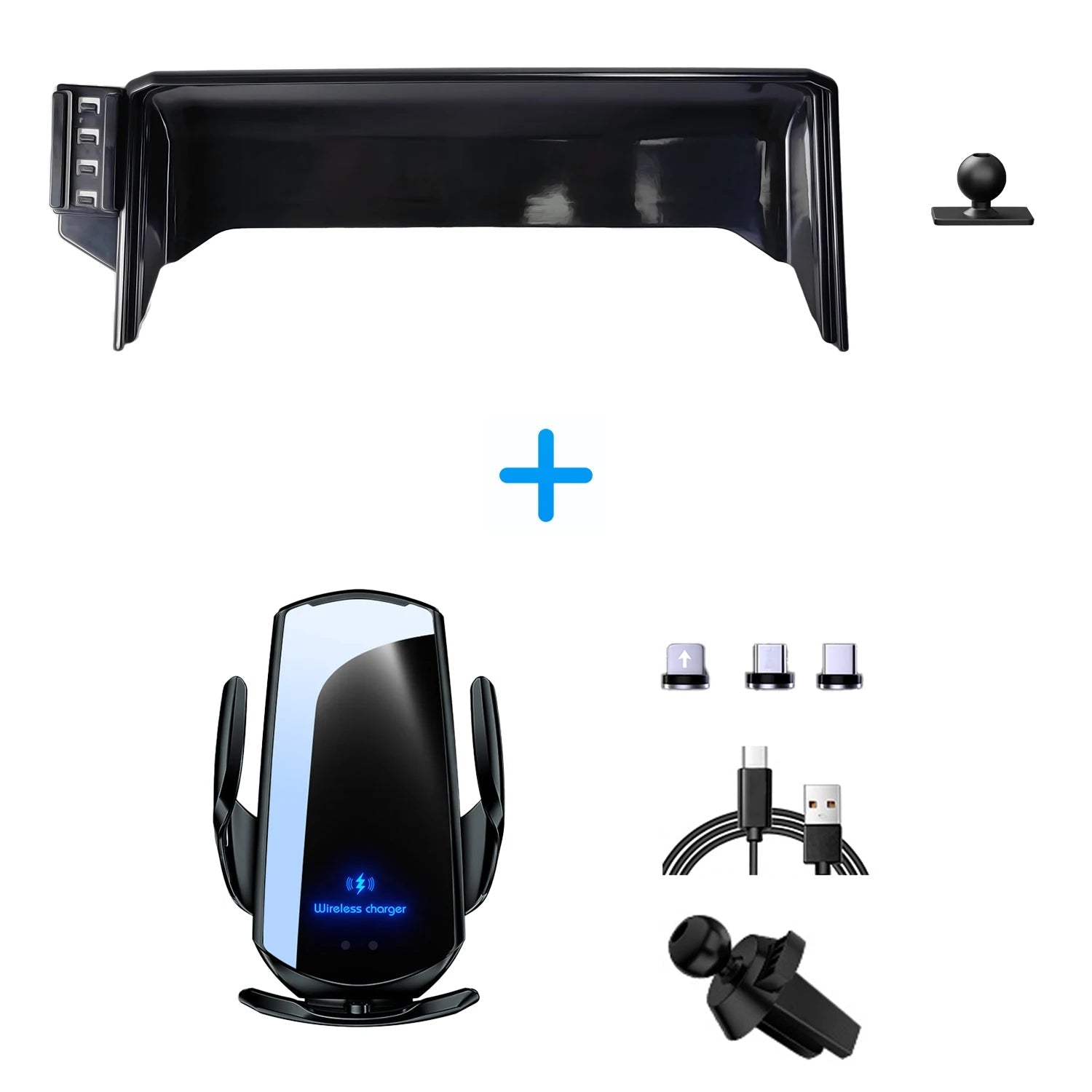 Toyota Corolla E210 Car Phone Holder 2019-2022 Wireless Charging Compatible Black Screen Panel Fixed Base Mount Clickngo24