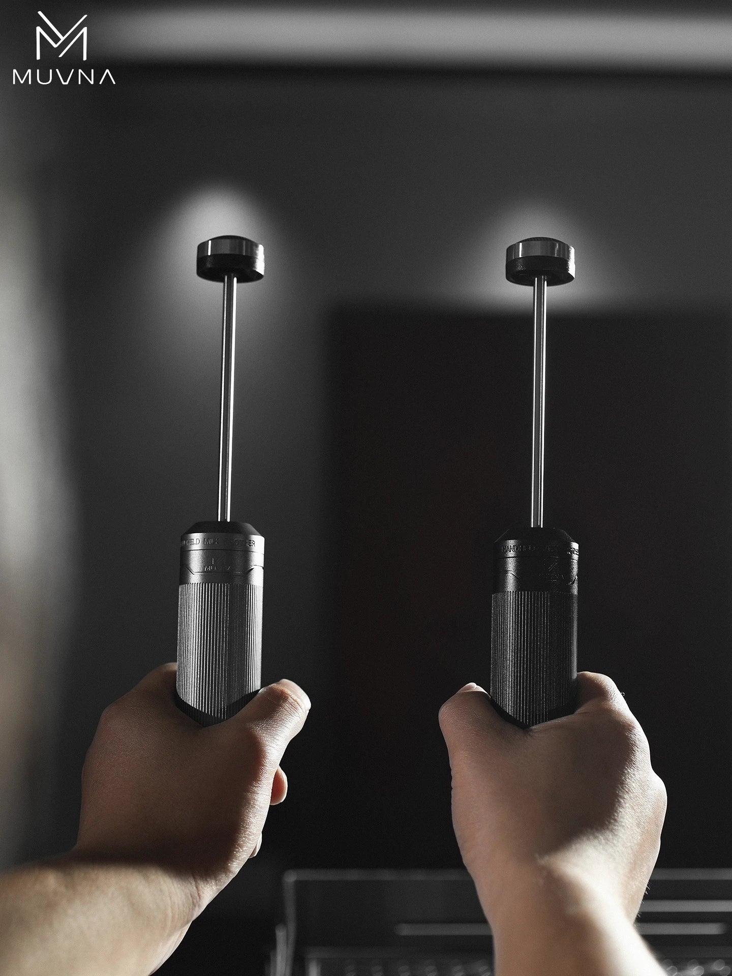 Wireless Electric Milk Frother Stick Portable Latte Art Accessories Grey/Black Aluminum Alloy with 3-Level Adjustment for Barista