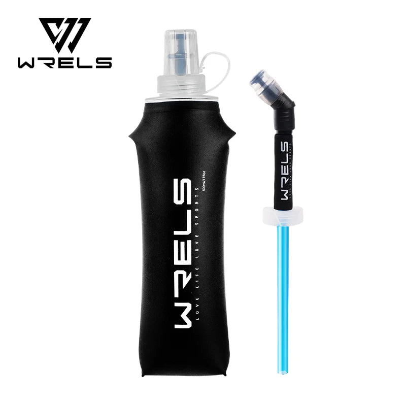 WRELS Portable TPU Soft Water Bottle BPA Free Folding Soft Flasks For Outdoor Sports Marathon Running Hydration Camping Hiking Clickngo24
