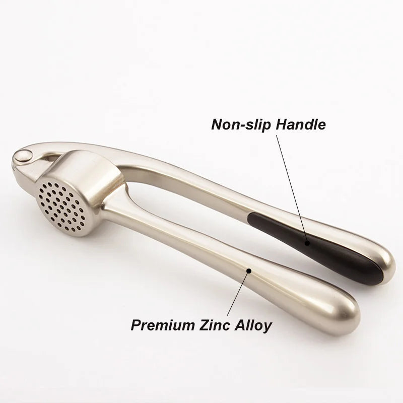 Premium Metal Garlic Press Slicer with Great Handle Kitchen Tool for Fruit Vegetable Chopper Crusher Presser Clickngo24