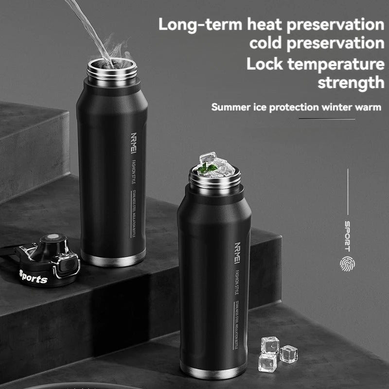 1L Stainless Steel Vacuum Flask Thermos Water Bottle with Straw Eco-Friendly Insulated Beverage Container for Gym Sport - Keeps Cold & Hot Clickngo24