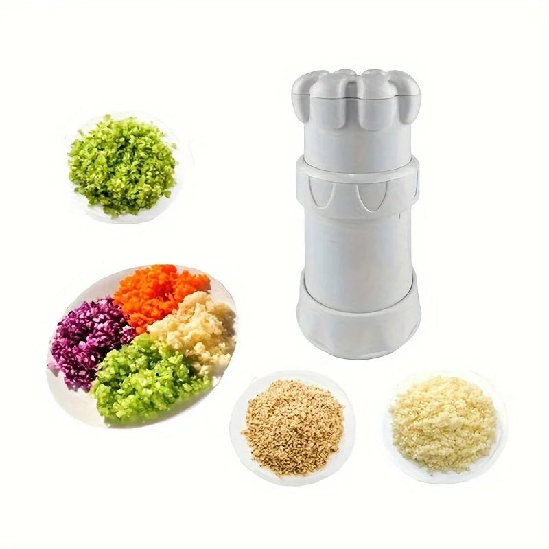 1PC Mini Multifunctional Chef Garlic Press Manual Peeler/Masher/Grinder Kitchen Tool - Plastic Material No Electric Required