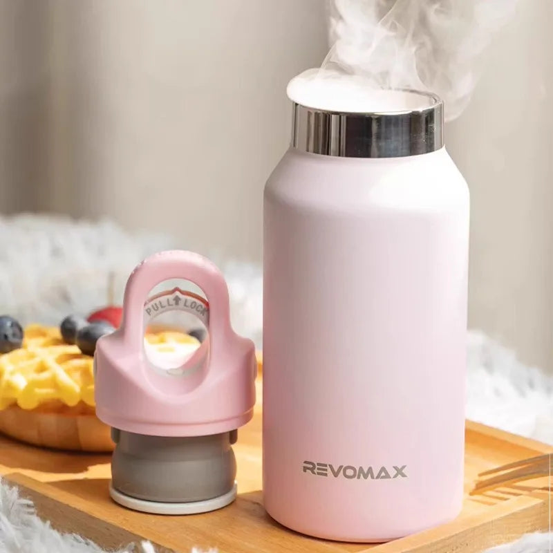 Revomax Stainless Steel Thermos Cup Leak-proof 200ml-450ml Portable Outdoor Sports Water Mug Thermal Bottle for Hot And Cold Beverages Clickngo24