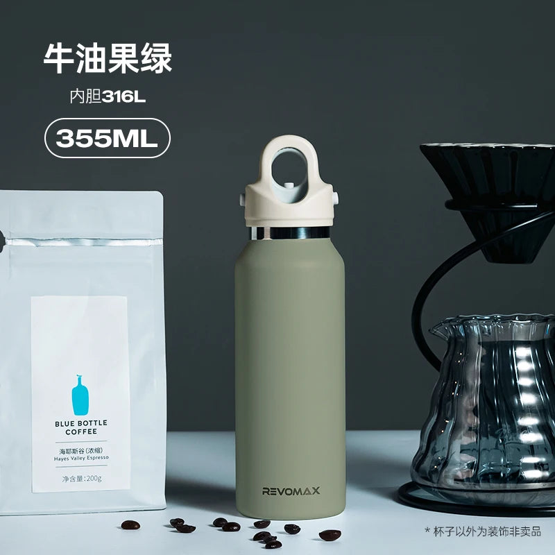 Revomax Stainless Steel Thermos Cup Leak-proof 200ml-450ml Portable Outdoor Sports Water Mug Thermal Bottle for Hot And Cold Beverages Clickngo24