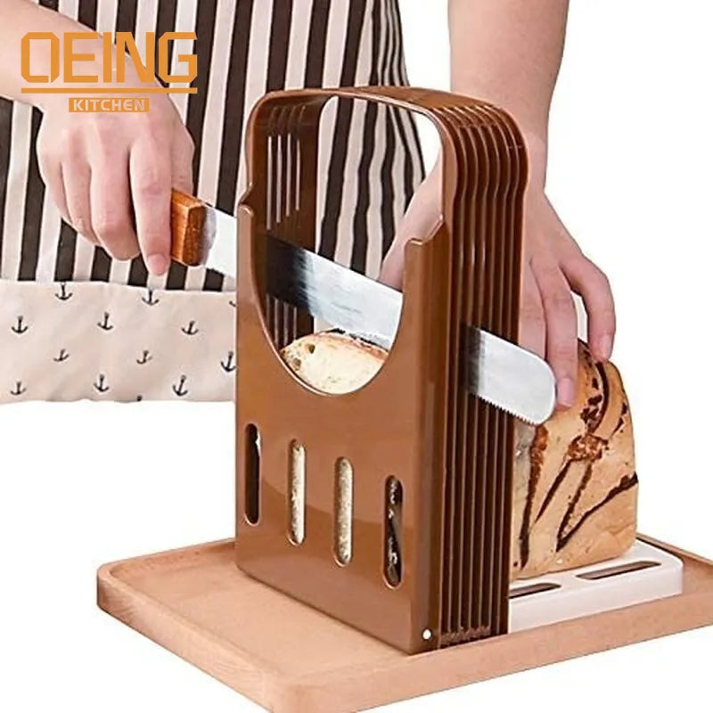 Toast Bread Slicer Stand Plastic Bakeware Slicing Tool Clickngo24