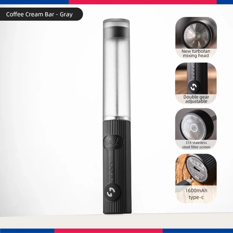 Bincoo Electric Coffee Whisk Milk Foamer Mini Blender Egg Beater Portable Stainless Steel Mixer Handle Stirrer for Cappuccino Cooking Clickngo24
