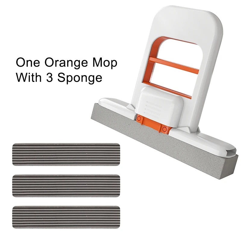 Mini Sponge Mop for Desktop Bathroom Kitchen - Hands-Free Folding Super Absorbent Small Mop with Cleaning Feature