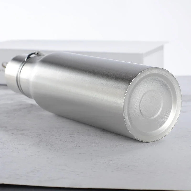 Stainless Steel Sport Water Bottle 1000ml Single-layer Rugged Water Cup Metal Flask Drinkware Camping Sports Gym Clickngo24