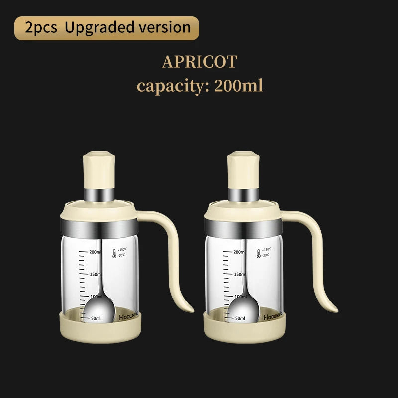 1pc Glass Transparent Spice Seasoning Bottle with Spoon Eco-Friendly Kitchen Supplies Sugar Salt And Pepper Container Clickngo24