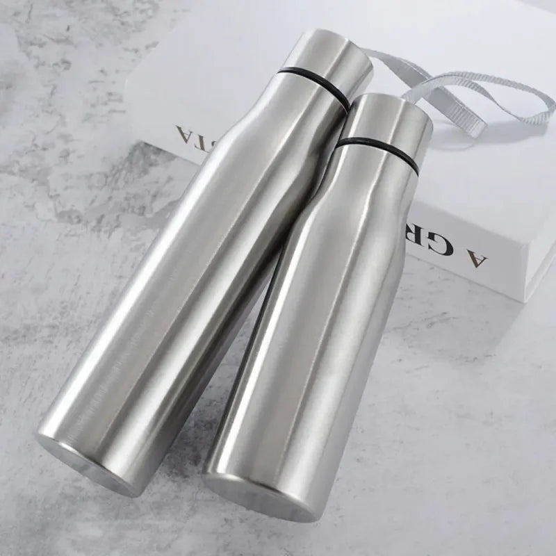 Stainless Steel 1000/750 ml Water Bottle Leak Proof Portable Riding Sports Cup with Handle Kettle for Cold Keeping Clickngo24