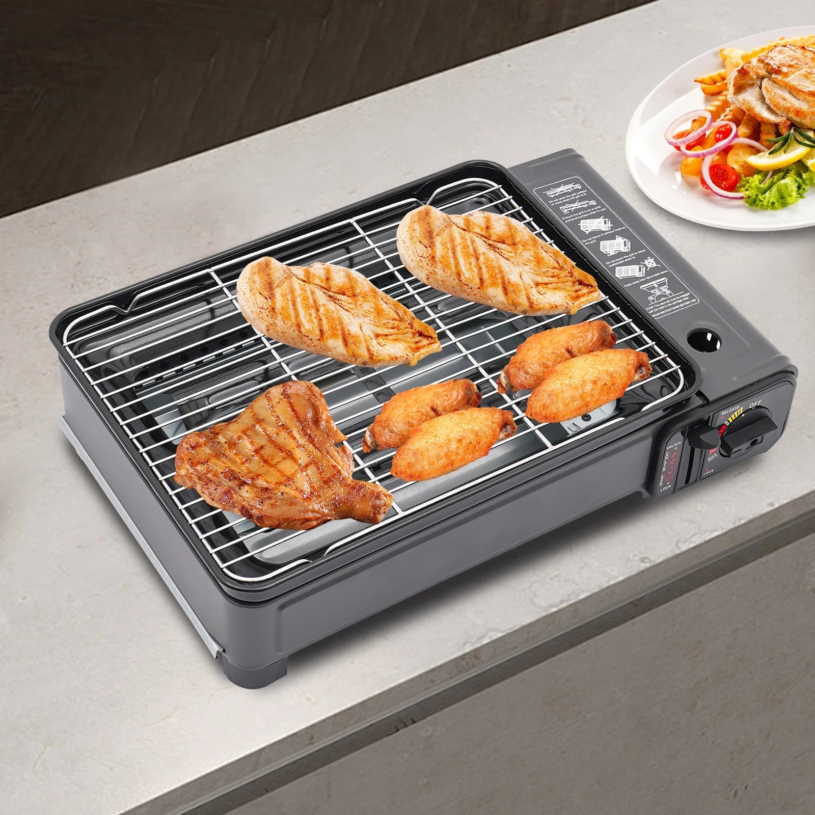 Portable BBQ Grill Short and Eye Catching Suitable for Camping Outdoor Cooking Needs Butane Gas Stove Clickngo24