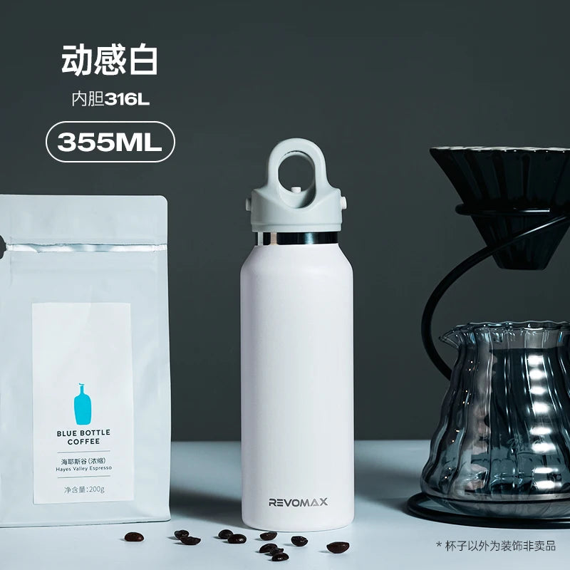 Revomax Stainless Steel Thermos Cup Leak-proof 200ml-450ml Portable Outdoor Sports Water Mug Thermal Bottle for Hot And Cold Beverages Clickngo24