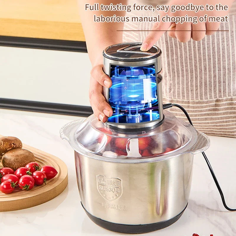 5L Electric Meat Grinder Multi-functional 304 Stainless Steel Food Processor Vegetable Chopper Baby Food Maker Eco-Friendly Clickngo24