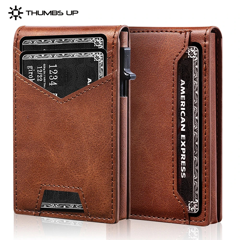 Minimalist Slim Cardholder for Men Premium Fabric Wallet with Card Ejector RFID Blocking Front Pocket Stylish Business Design Clickngo24