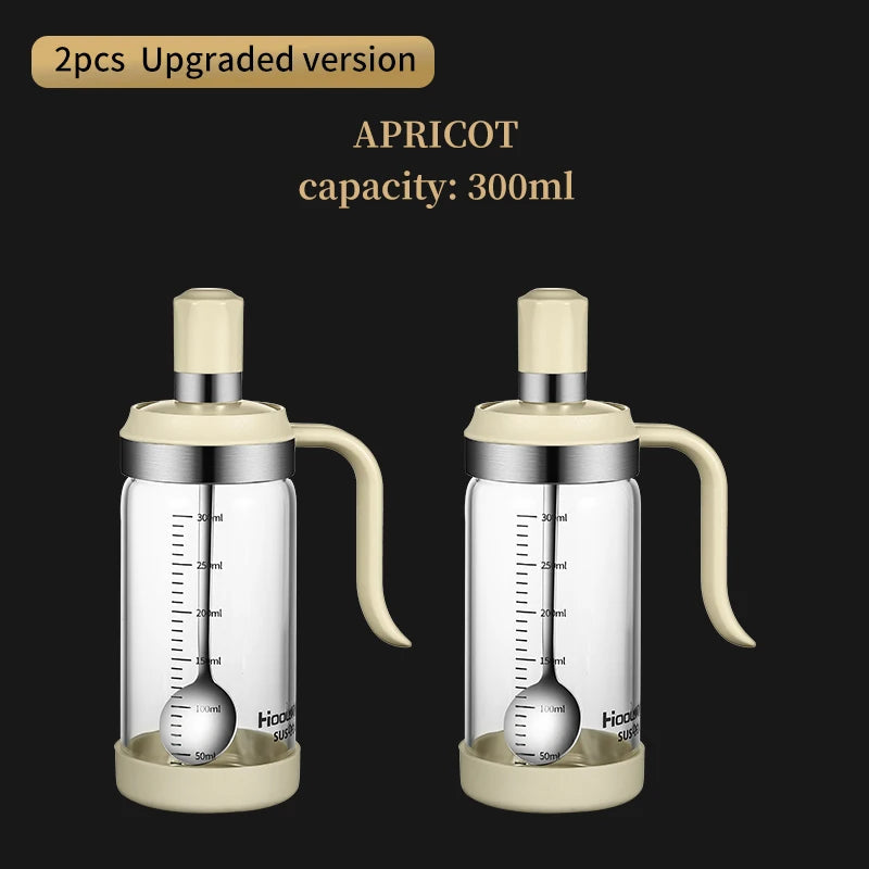 1pc Glass Transparent Spice Seasoning Bottle with Spoon Eco-Friendly Kitchen Supplies Sugar Salt And Pepper Container Clickngo24