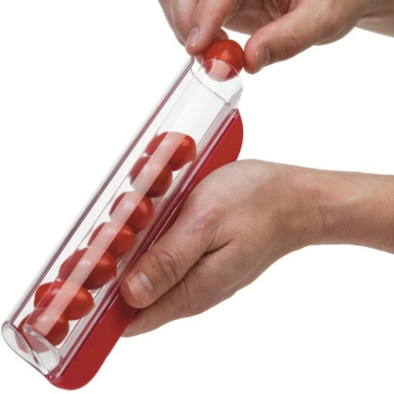 Manual Tomato Grape Cherry Slicer Short Eyecatching Fruit Vegetable Salad Tool Kitchen Gadget Progressive Zip Slicer Clickngo24