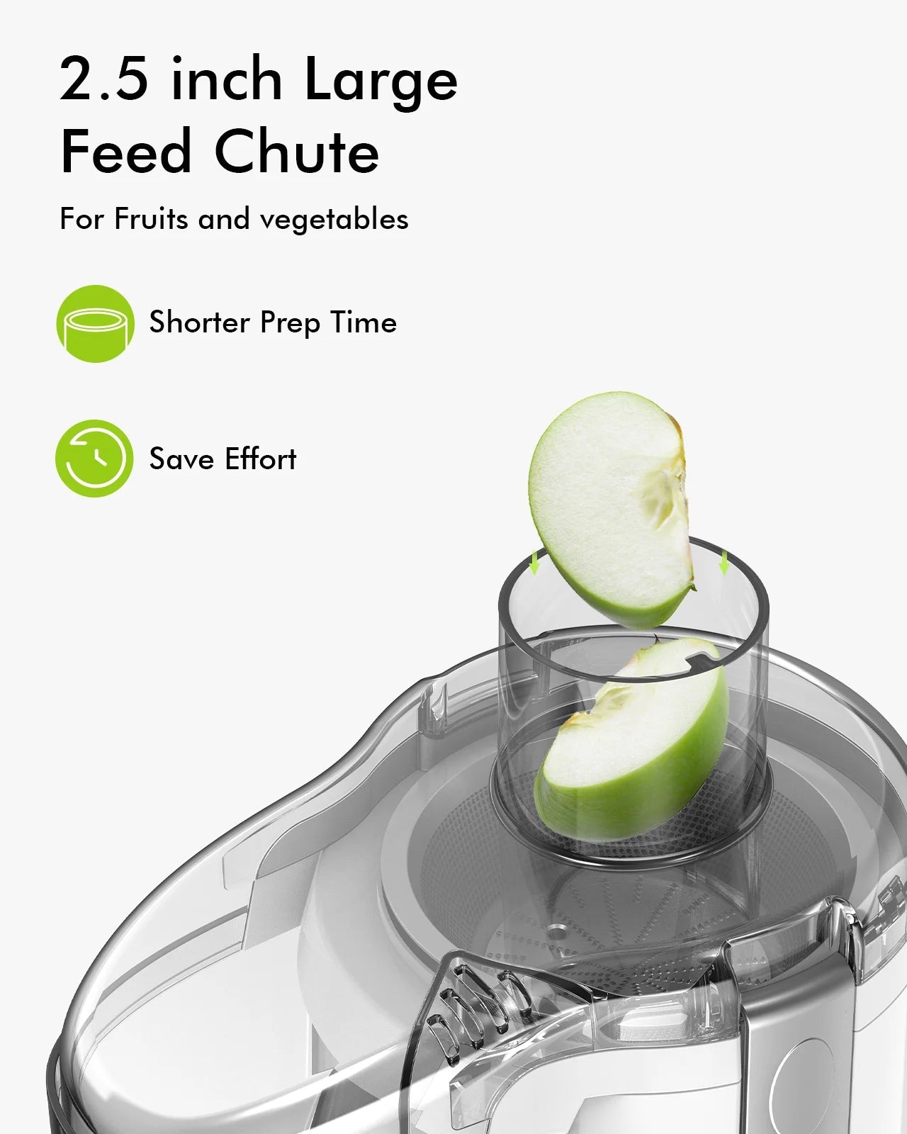 Centrifugal Juice Extractor Compact 3-Speed Fruit & Vegetable Juicer Easy-Clean User-Friendly White Stainless Steel Blade Clickngo24