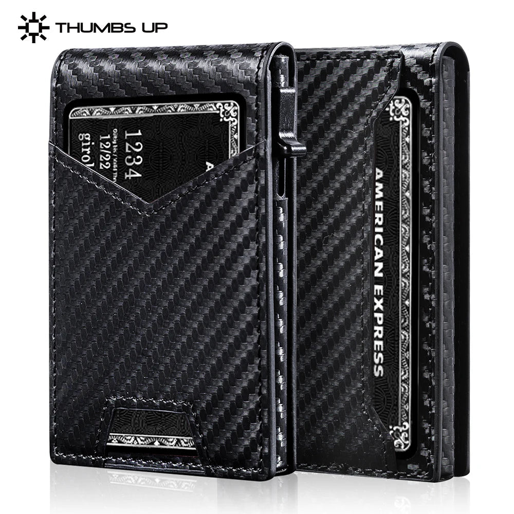 Minimalist Slim Cardholder for Men Premium Fabric Wallet with Card Ejector RFID Blocking Front Pocket Stylish Business Design Clickngo24