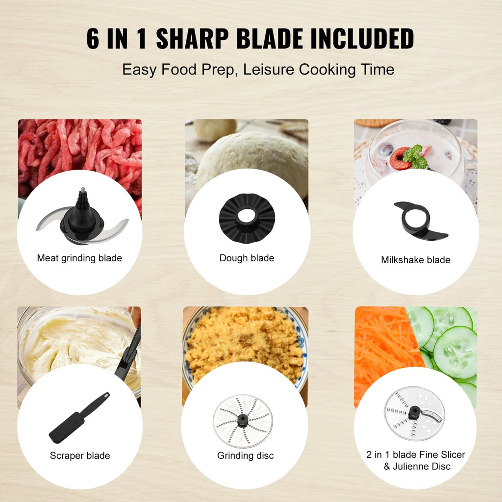 Professional VEVOR Food Processor 14-Cup Vegetable Chopper Stainless Steel Blade 600 Watts for Chopping Mixing Kneading Dough Clickngo24