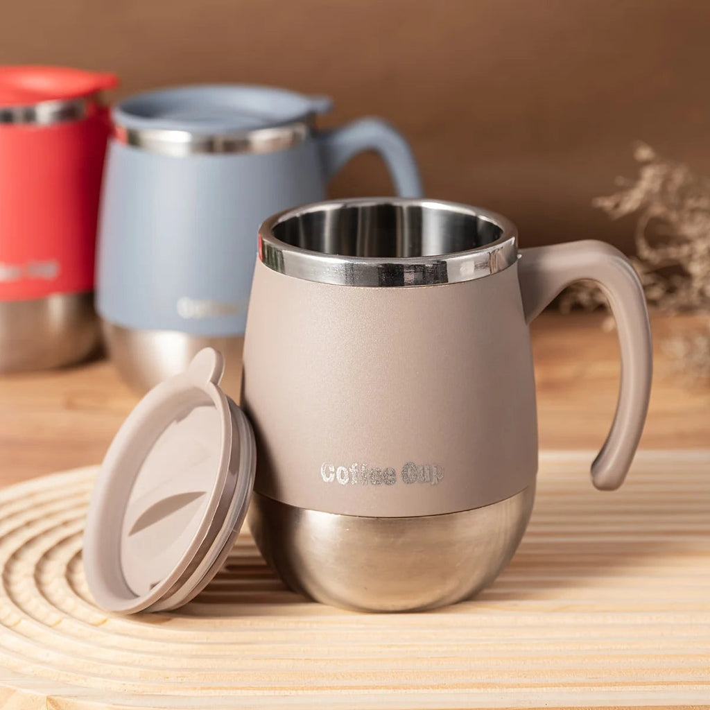 500ml Stainless Steel Vacuum Insulated Mug with Spill-Proof Lid And Handle Dual-Layer Thermal Coffee Cup for Hot & Cold Beverages Clickngo24