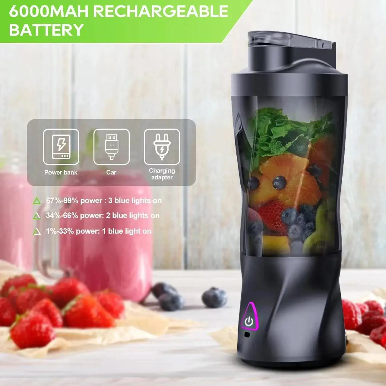 Portable Electric Wireless Juicer 700ml USB Charging Large Capacity Household Fruit Slicer Blender for On-the-Go Clickngo24