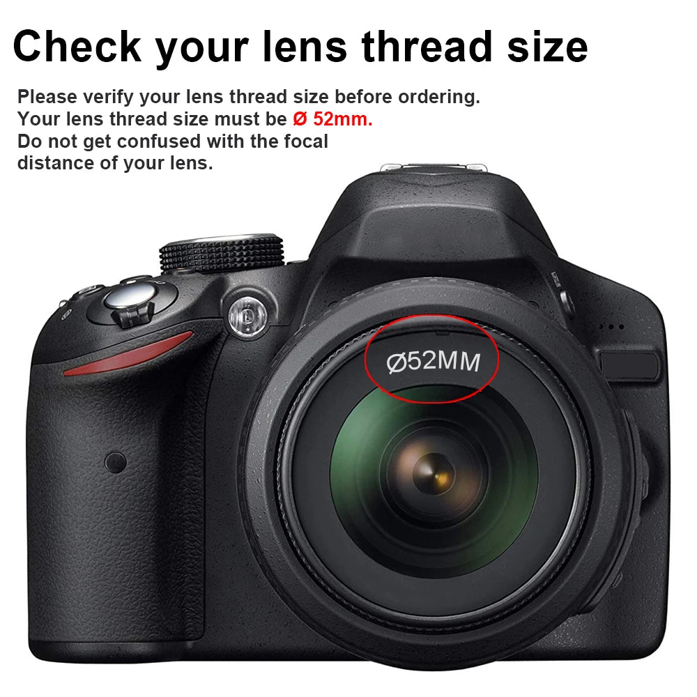 52MM 0.35x HD Wide Angle Fisheye Lens with Macro for Nikon DSLR D7100 D7000 D5500 D5300 D5200 D5100 D3500 D3400 D3100 - Camera Lens Clickngo24