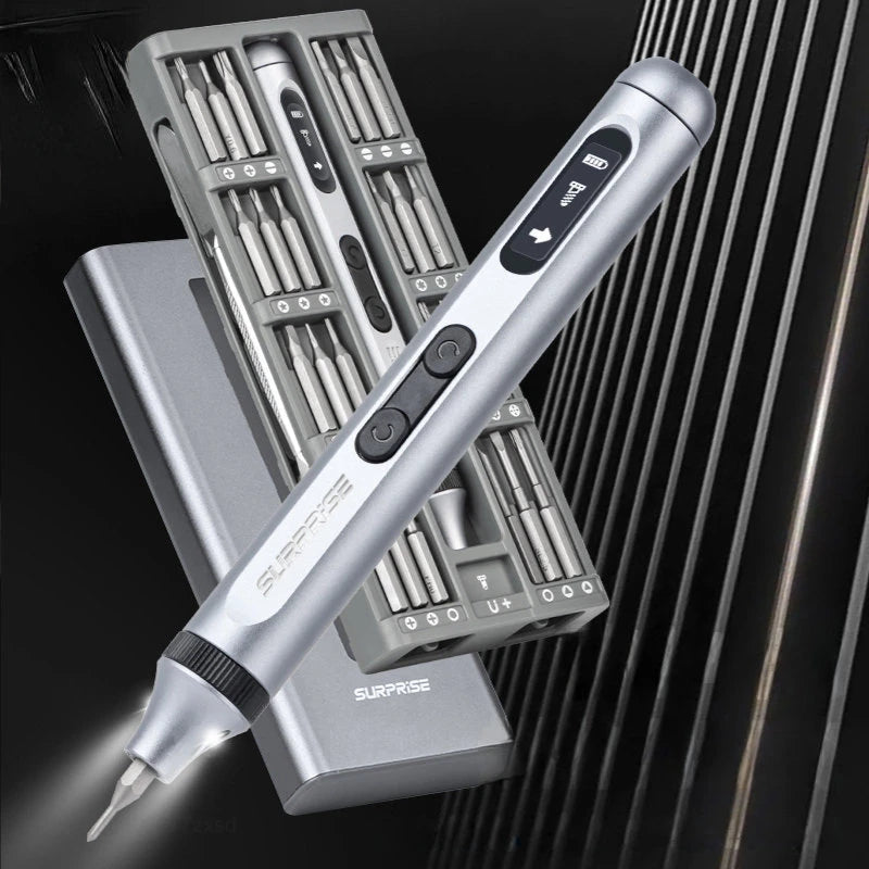 Precision Electric Screwdriver Set Silent Durable Cordless Power Tool Set with Type-C Fast Charging for Household Use Clickngo24