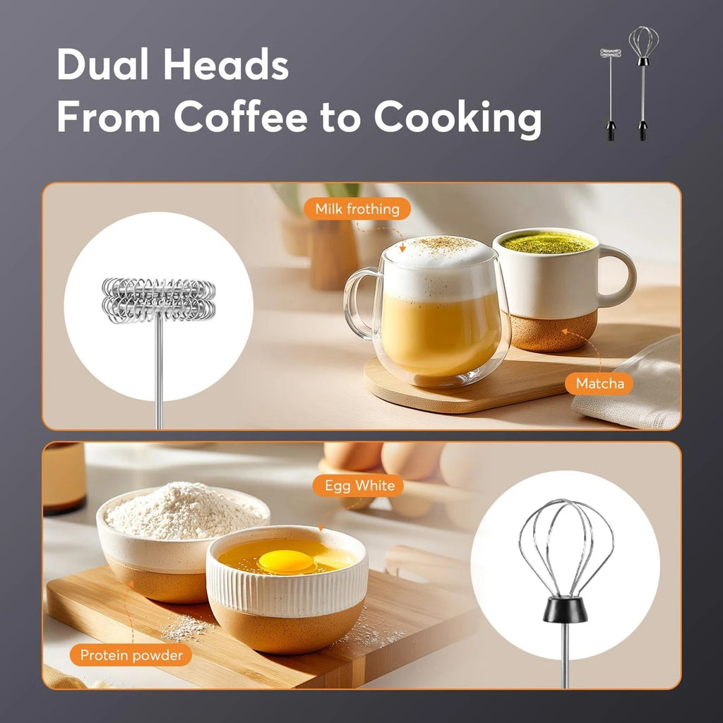 Rechargeable Electric Milk Frother Wand Handheld Foam Maker for Latte Coffee Drink Mixer Portable Drink Mixer Gift Idea Clickngo24