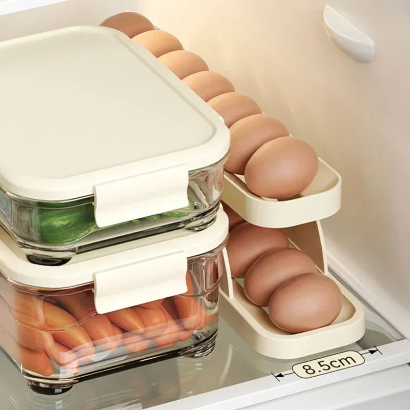 Automatic Scrolling Egg Rack Holder Storage Clickngo24
